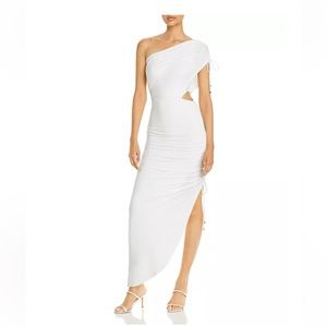 Significant Other Cindy Ribbed One Shoulder Ruched Cut-Out Bodycon Gown Size 4